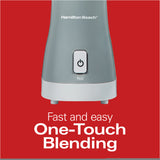 Single Serve Personal Smoothie Blender with 14 oz. Travel Cup and Lid, Grey