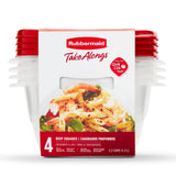 TakeAlongs Food Storage Containers, Deep Squares, 5.2 Cup, 4 Pack